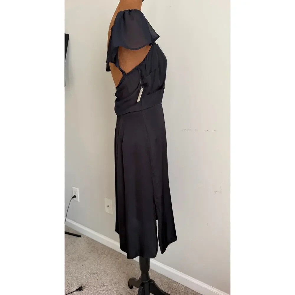 Free People Anthropologie Black Jumpsuit Romper Size 6 Viscose NWT $88